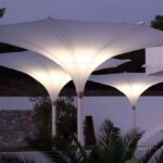 شمسية خارجية ميجا 100 كهربائية 10×10 متر موتور Somfy