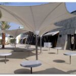شمسية خارجية حديد كهربائية 8×8 متر موتور Somfy ثقيلة